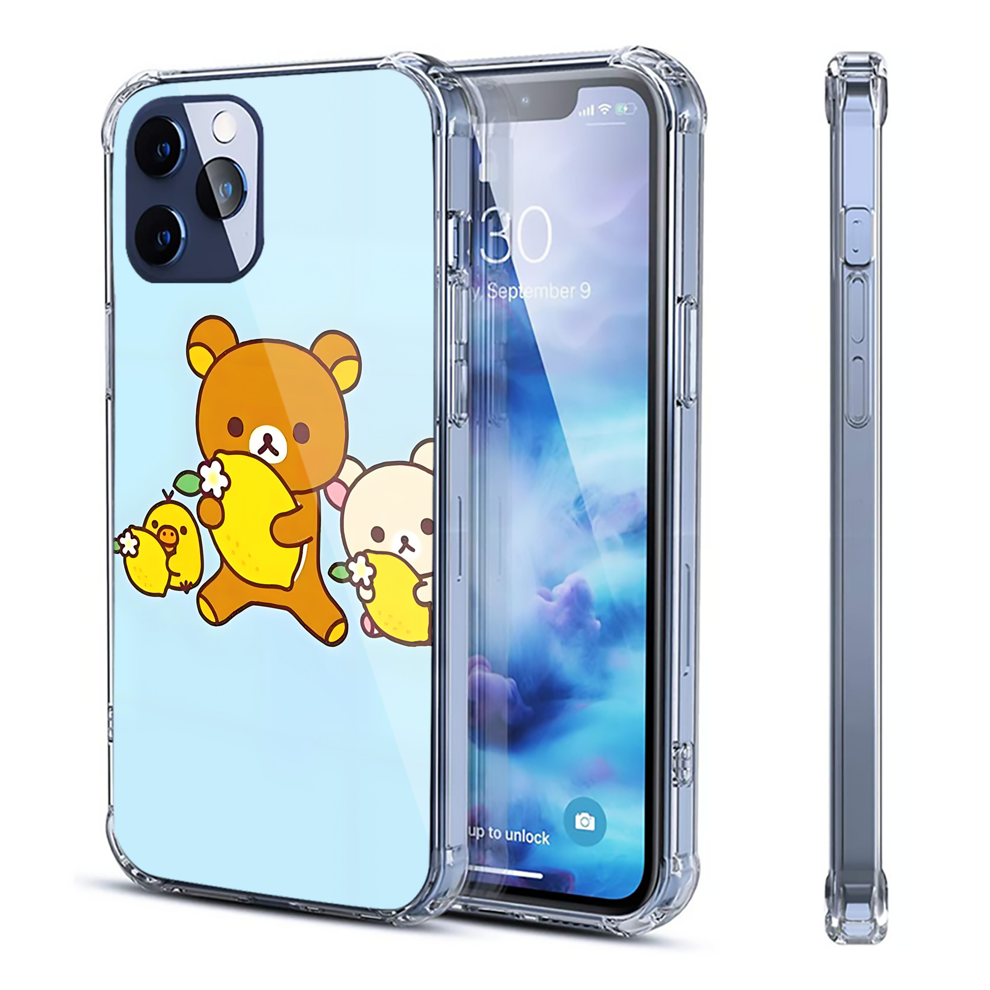 （画像用） リラックマ リラックマ キイロイトリ Rilakkuma Korilakkuma Kiiroitori 【iPhone 12シリーズ対応】透明スマホケース（クリアソフトケース）